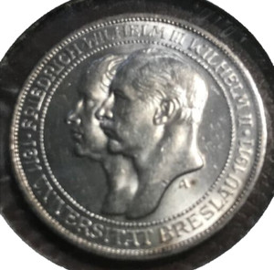 elf Germany Prussia 3 Mark 1911 A University of Wrocław Centennial