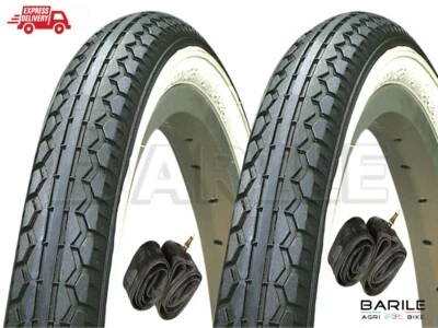 N°2 Copertoni + N°2 Camere d'Aria Bici 16 x 1.75 Graziella BIANCO / NERO KENDA