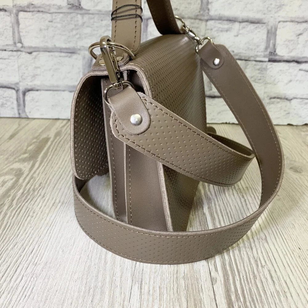 COACH Borsa donna a tracolla VERA pelle beige borsetta marrone chiaro tracolla