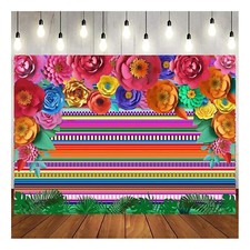 8x6ft Cinco De Mayo Party Decorations Backrop Fiesta Theme Backdrop Mexican P...