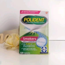 Polident Overnight Whitening Antibacterial Denture Cleanser Tablets, 120ct 01/27