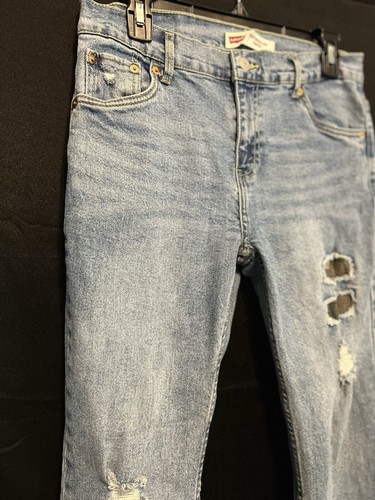 Levis 502 jeans Boys Sz. 18 Reg 29x29 distressed Camouflage repair patch EUC - Picture 4 of 21