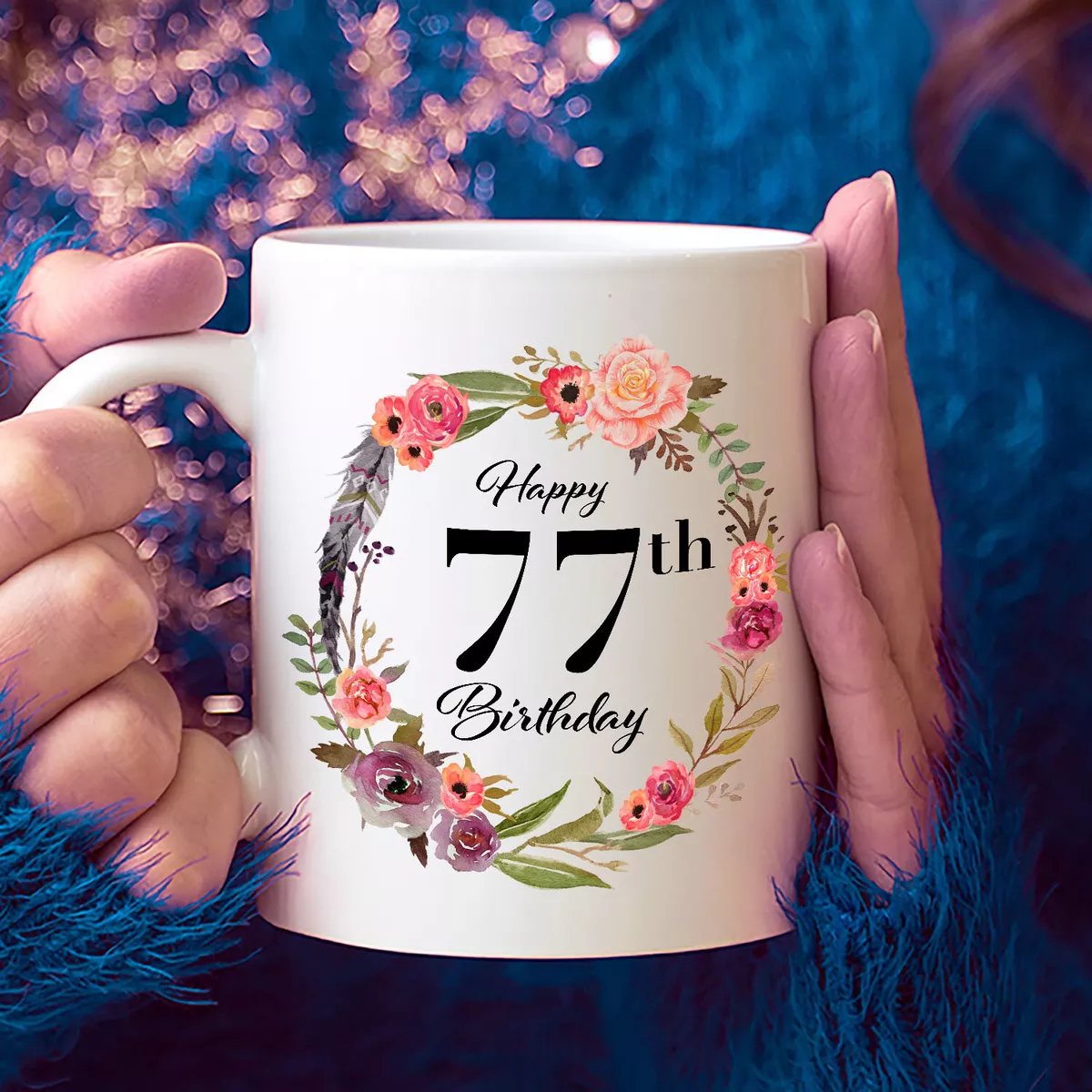 Happy 77th Birthday Gifts for Women Her 77 Year Old Female Cute