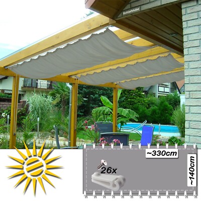 Seilzugsystem Seilspann Markise silber ca. 330x140 cm Pergola Set 26