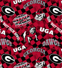 NCAA University of Georgia Check Allover 1370 Quilting Cotton Fabric by the Yard