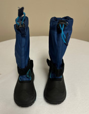 KAMIK Girls Insulated Winter Snow Boots Black and Aqua Size 13