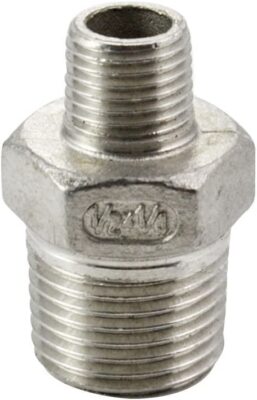 1/2  to 1/4'' Male NPT Hex Nipple Pipe Fitting Reducer Adapter Stainless Steel