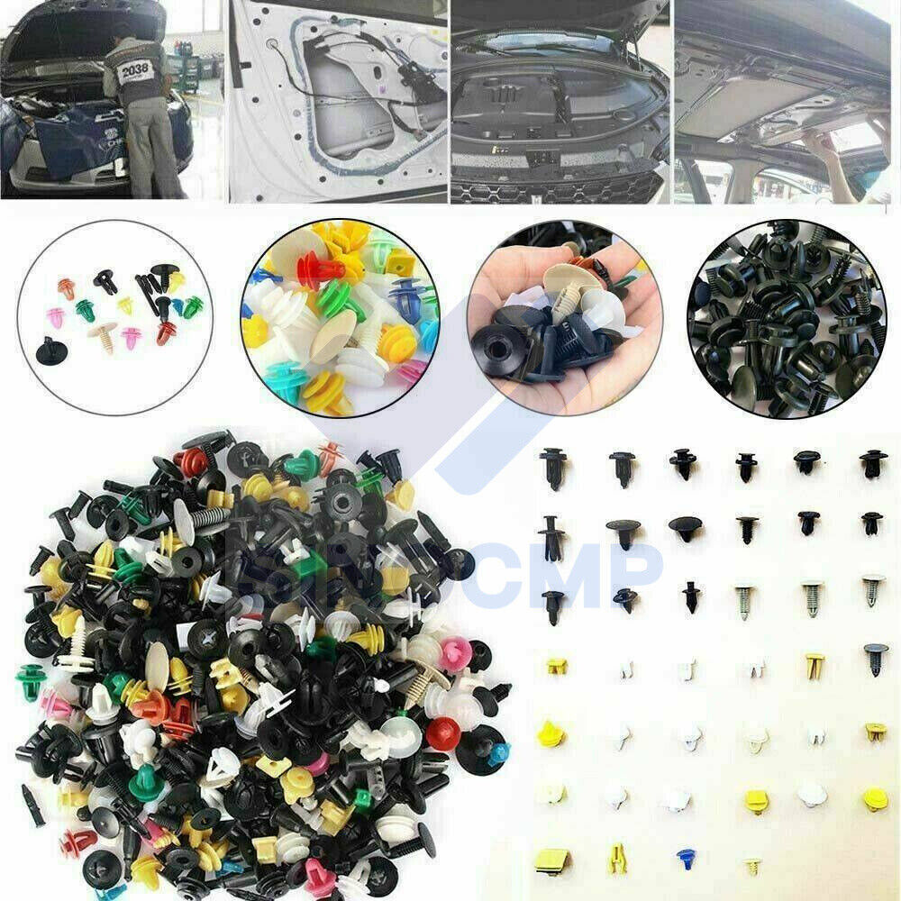 500Pcs Plastic Car Body Push Pin Rivet Fasteners Trim Moulding Clips Screw Mixed