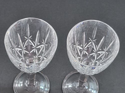 2 Orchestra by Oneida Cordial Glass 24% Lead Crystal Cut Multisided Stem 6" - Picture 5 of 7