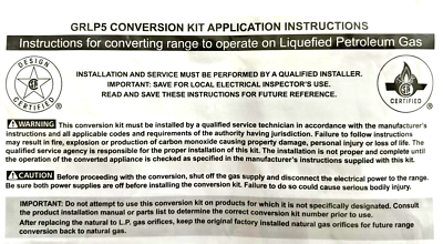 #ad GRLP5 Original Gas LPG conversion kits for Frigidaire gas ranges $23.50
