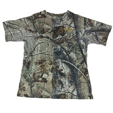 Vtg Men's Size L Camo Realtree AP Hardwoods TShirt Short Sleeve