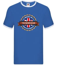 Made In Trowbridge - Mens Ringer - Town Hometown Born In Wiltshire Gift