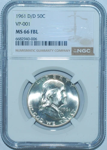 1961 D/D NGC MS66FBL FS-501 RPM-001 VP-001 Full Bell Lines Franklin Half Dollar