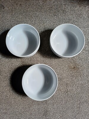 Dunelm 3Pcs Stoneware Serving Bowl White Round Glaze Cereal Soup Salad Rice  UK