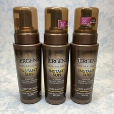 Jergens Instant Sun Sunless Tanning Mousse Deep Bronze 6oz  Lot of 3  New