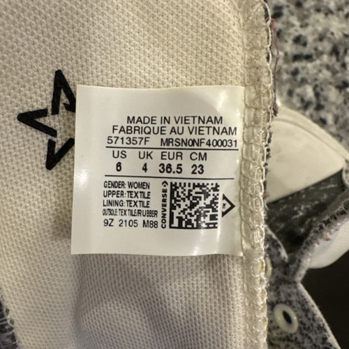 CONVERSE Chuck Taylor All Star High Top Monochrome White Gray 571357F Us 6 Women - Picture 11 of 11