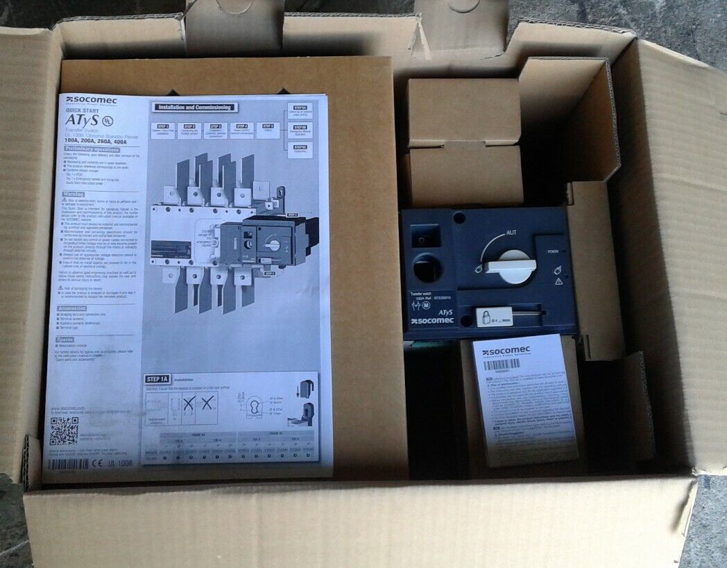 97233010 SOCOMEC TRANSFER SWITCH 100A 600V 3P 3X100A F 97233010 SOCOMEC TRANSFER SWITCH 100A 600V 3P 3X100A F