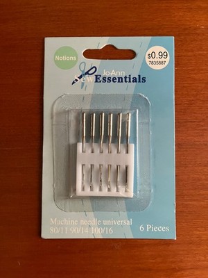 Set of 6 JoAnn Universal Sewing Machine Needles Sizes 80/11, 90/14, 100/16