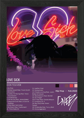 Don Toliver - Love Sick Album Kunst Gerahmtes Wandbild Poster Leinwanddruck Bild