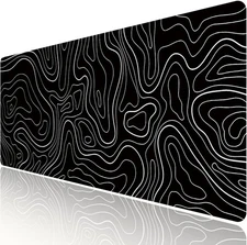 Gaming Mouse Pad Large 31.5 x 11.8in Topographic Keyboard Large, Black