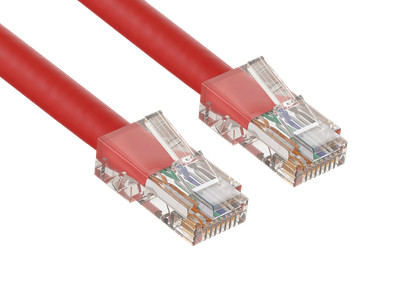 5ft Cat5e UTP Non-Booted Ethernet Network Patch Cable 24AWG Bare Copper, Red