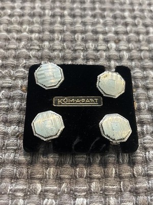 VINTAGE KUMAPART SILVER TONE CUFF LINKS