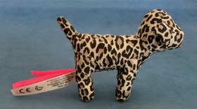 Victoria's Secret Pink Mini Plush Leopard Print Dog HTF Limited Edition 3.5"