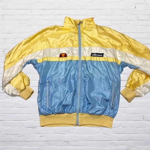 Vintage 80s Ellesse Women's Track Jacket Size 10 US Lined Satin Made in Italy - 第 1/14 張圖片