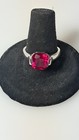 Women's Red ring Glows under UV light, club, rave sz 8.5 silver tone — photo 1