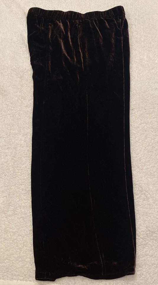 Pantalones Eileen Fisher Marrón Terciopelo Pierna Ancha Talla Pequeña Nuevos Foto 4 de 4