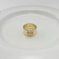 New! Tory Britten Gold Ring with Jewelry Pouch Size:6-8
