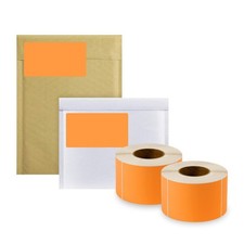 Orange Thermal Transfer Shipping Labels Perforated 3 in Core 4000 Count 4 x 6 in