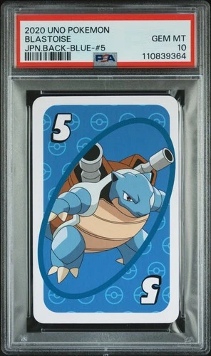 2020 UNO POKEMON JAPANESE BACK-BLUE-#5 BLASTOISE PSA 10