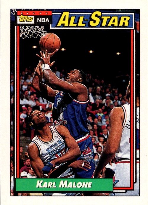 Karl Malone #123 Basketball Cards 1992 Topps trading card — raw and PSA graded price guide