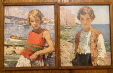 1940's SEA URCHINS & SEA DREAMS PRINTS by MARIE LUCAS ROBIQUET. ORIGINAL FRAMES