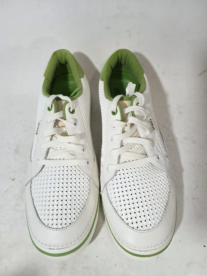 Crocs Drayden Hank Haney 男式舒适高尔夫运动鞋奶油绿色 12 码 — 第 2/4 张图片