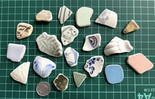 Genuine Surf Tumbled sea glass from japan pottery small