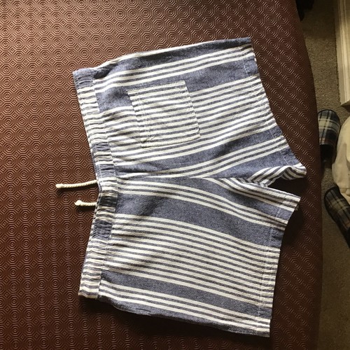 Ladies Summer Shorts Blue And White Stripe Size 18 Linen Mix, Papaya Brand. - Picture 3 of 5