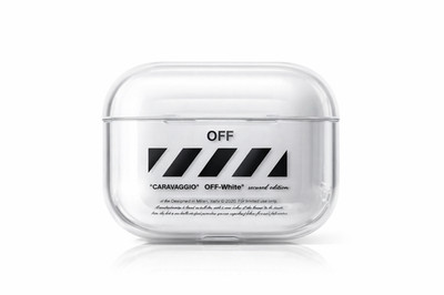 Off white Case für AirPods Pro 2. Generation aus Hartplastik Transparent
