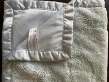 Carter's Light Blue Reverse Cotton Baby Blanket Satin Trim 40  Crib /Lovey Soft