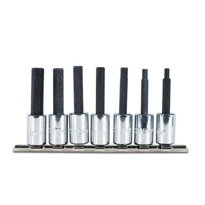 Proto J4990-SMA 3/8in Drive Metric Hex Bit Socket Set 7pc w/ Bar & Clip