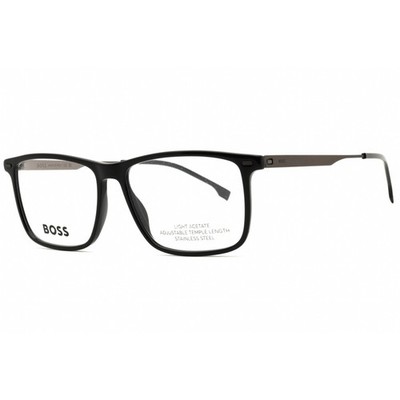 Hugo Boss Men's Eyeglasses Black Dark Ruthenium Acetate Square BOSS 1642 0ANS 00