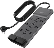 12-Outlet Surge Protector Power Strip Heavy Duty Extension Cord 8FT