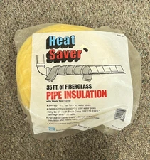 HEAT SAVER FIBERGLASS HOT/COLD WATER PIPE WRAP INSULATION KIT 6" X 35'