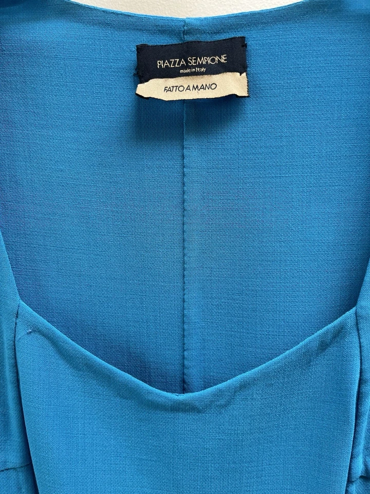 Vestido Vaina Piazza Sempione Italia Para Mujer Azul Océano Sin Mangas Talla M Foto 2 de 3