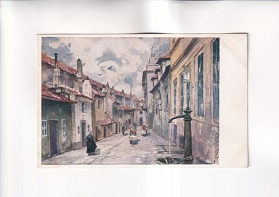G472) Postcard, PRAG PRAHA -Zlata ulicka Ferd. ENGELMÜLLER artist card