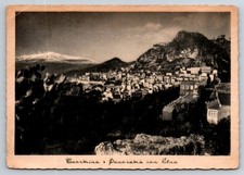 Taormina Sicily Italy Panorama Mt Etna 1939 F. Galifi Crupi Postcard