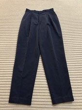 1980s Women  s Levi  s Sportswear Pleated High Waist Trousers Size 12 Navy Blue