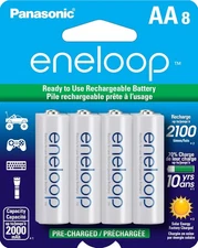 Panasonic Eneloop AA 2100 Cycle Ni-MH Rechargeable Batteries 8-Battery Pack