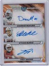 2024 Bowman University Football Triple Auto Mukuba, Burke, Moore #10/10